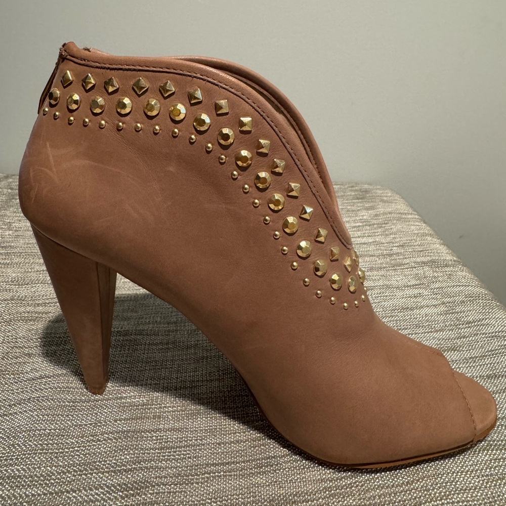 Vince Camuto Studded Peep-Toe Booties - Picture 5 of 9